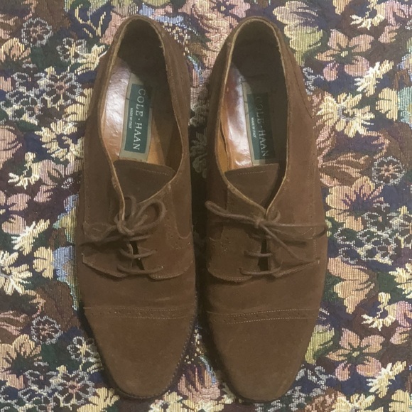 Cole Haan Perforated Brogue Brown Suede Leather Men’s Dress Oxfords Size 12 M main image 5